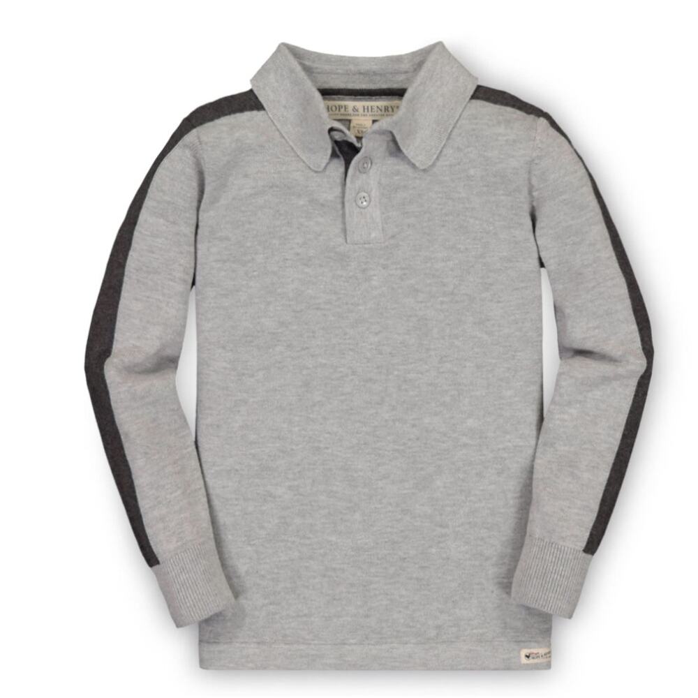 Hope & Henry Boys Long Sleeve Organic Cotton Sweater Polo Size MEDIUM